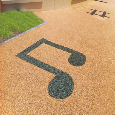 彩色生態膠粘透水石施工
